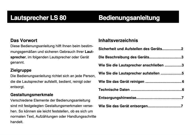 Page 1 de la notice Manuel utilisateur Dual LS 80