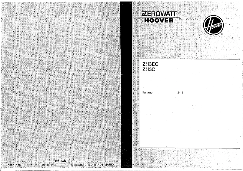 Page n°1 - Manuel utilisateur Zerowatt-Hoover AB ZH 3E C