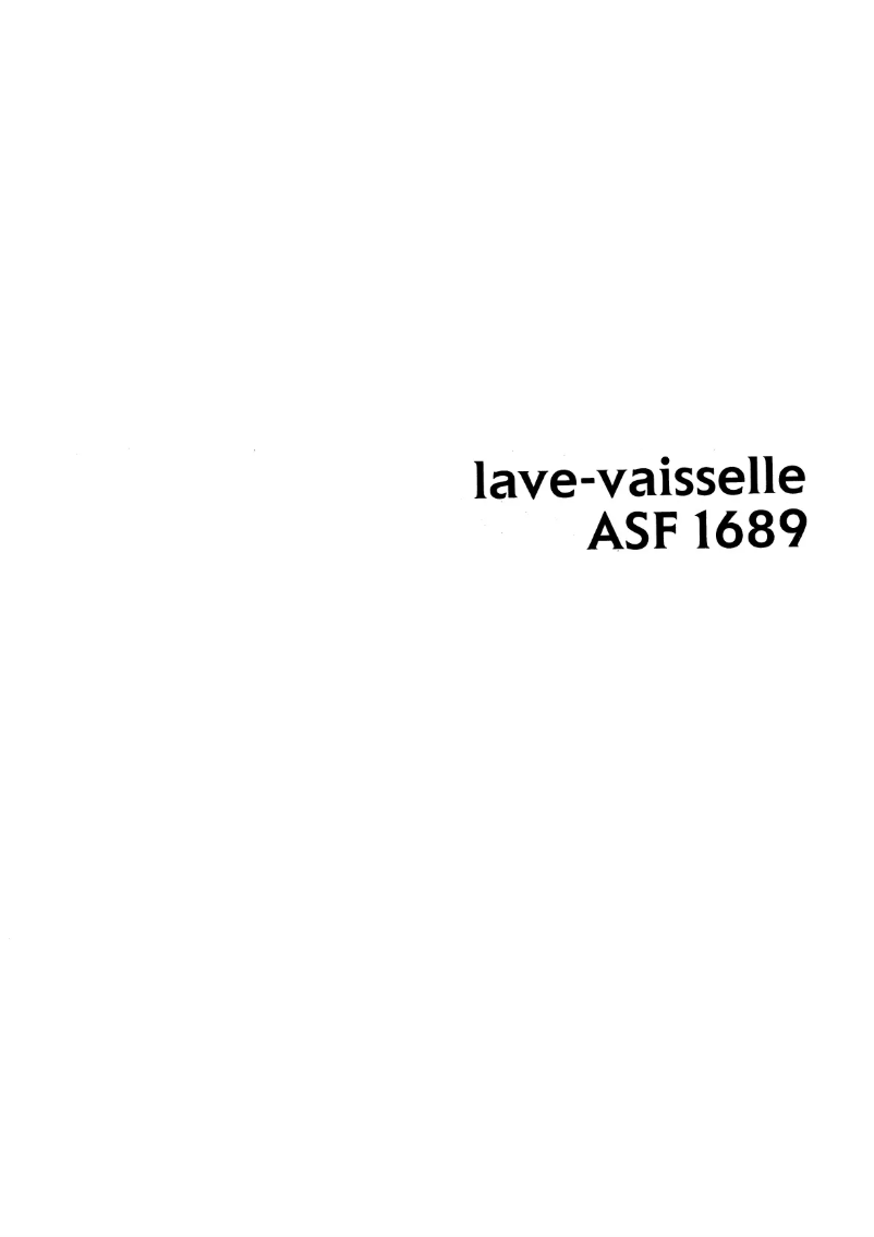 Image de la première page du manuel de l'appareil ASF 1689 W