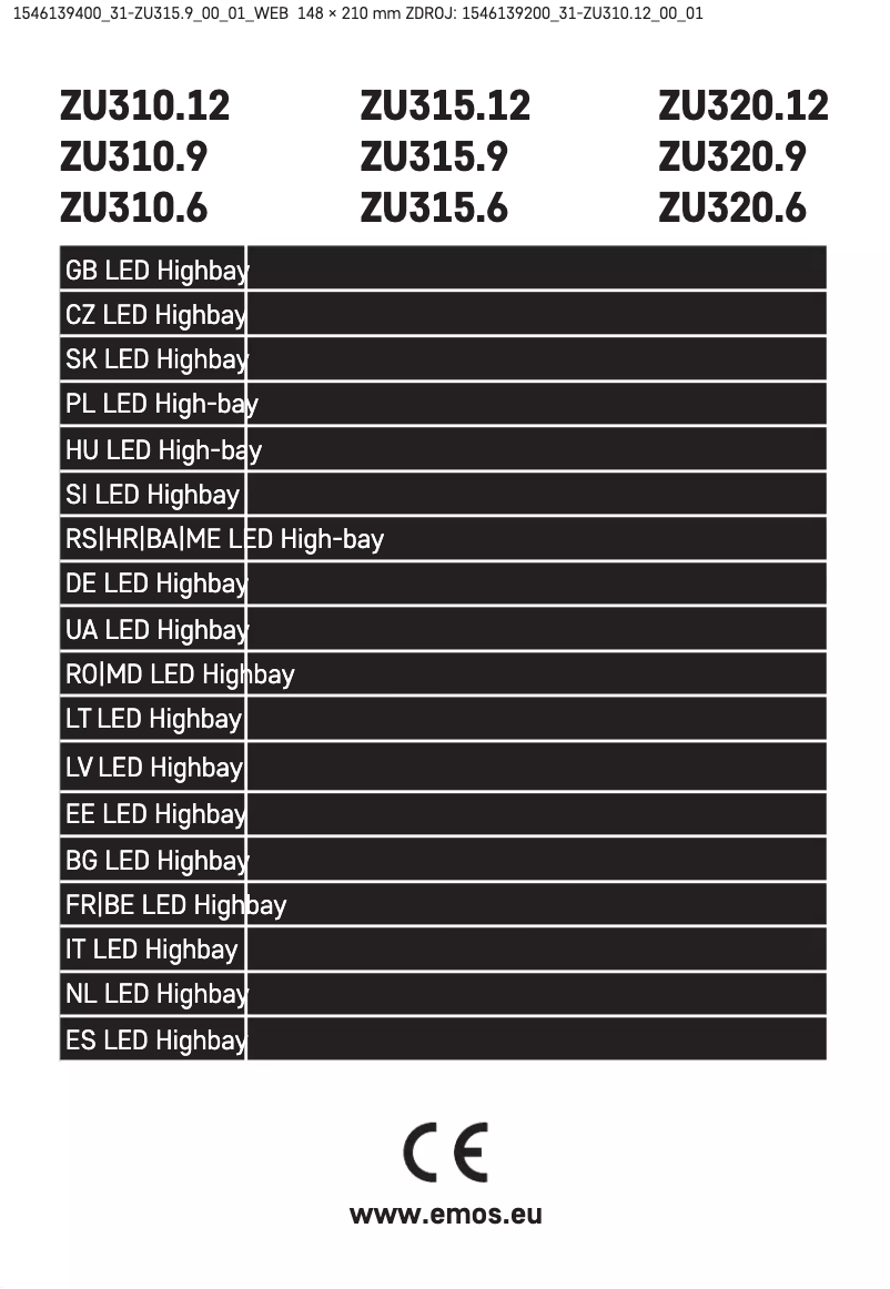 Page 1 de la notice Manuel utilisateur Emos ZU315.9
