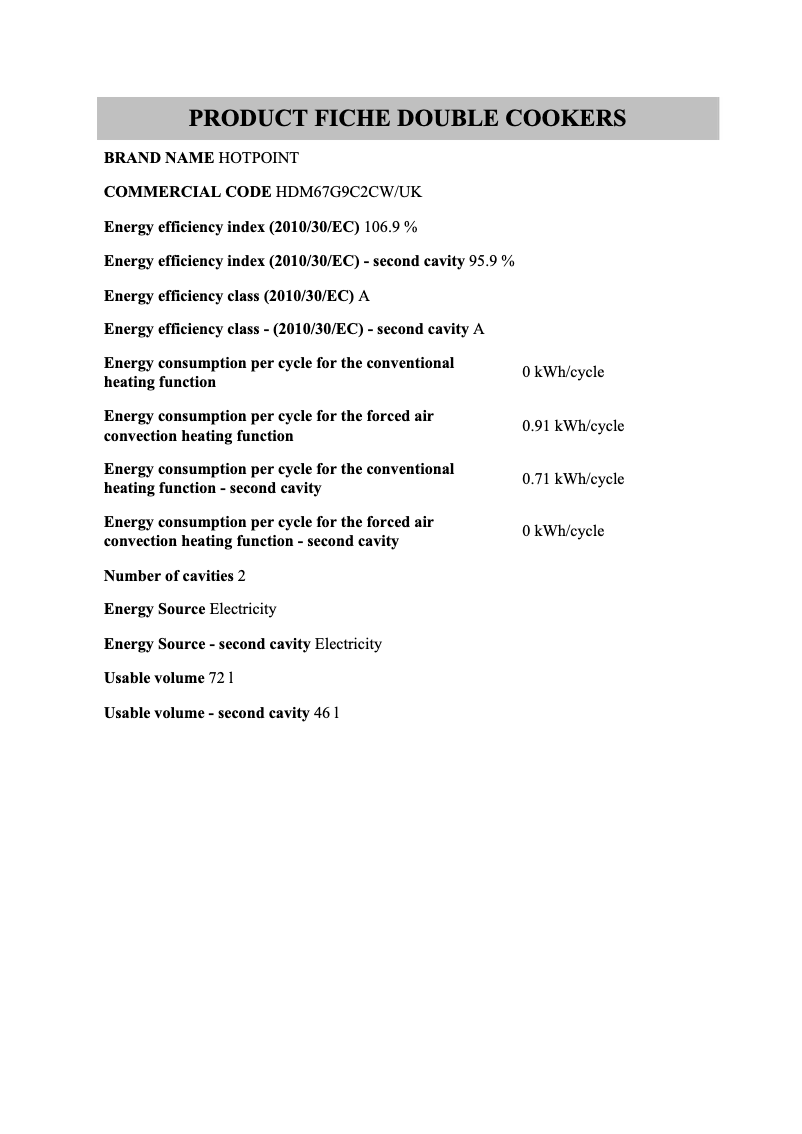 First page image of the manual for HDM67G9C2CW/UK