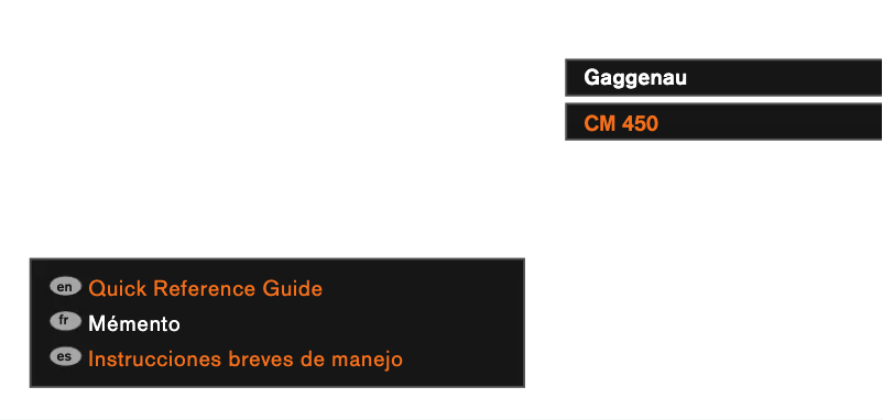 Image de la première page du manuel de l'appareil CM450712