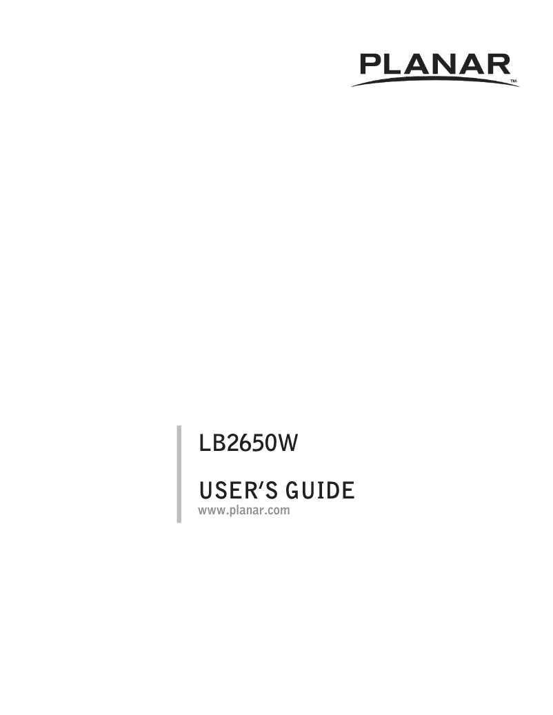 Imagen de la primera página del manual del dispositivo LB2650W