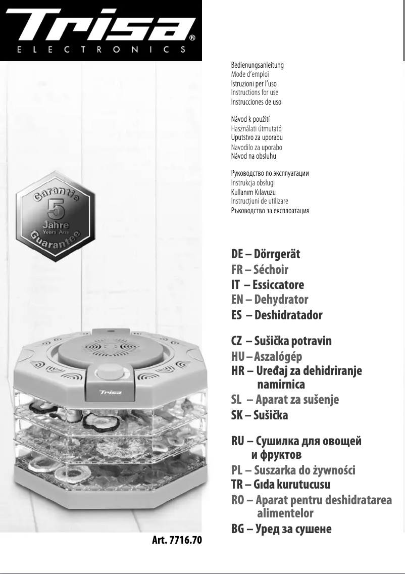 Page n°1 - Manuel utilisateur Trisa 7716.7010