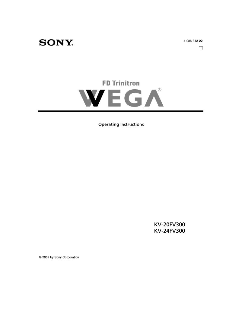 Page 1 de la notice Manuel utilisateur Sony KV-24FV300