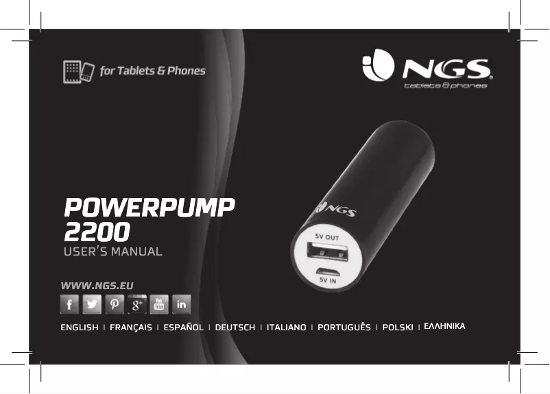 Page 1 de la notice Manuel utilisateur NGS PowerPump2200