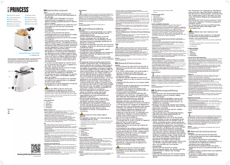 Página 1 del manual Manual de usuario Princess Croque Monsieur 142329