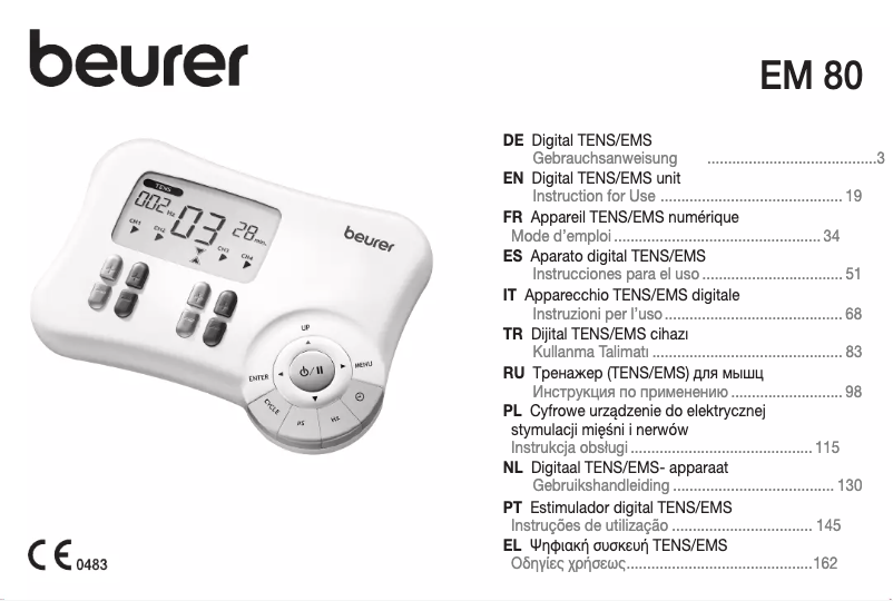 Page 1 de la notice Manuel d'utilisation et d'entretien Beurer EM 80