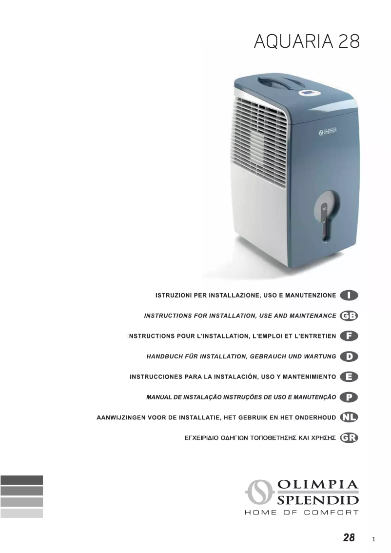 Page 1 de la notice Manuel utilisateur Olimpia Splendid Aquaria 28