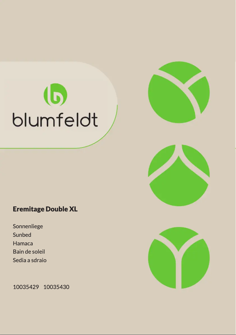 Page n°1 - Manuel utilisateur Blumfeldt Hermitage Double XL
