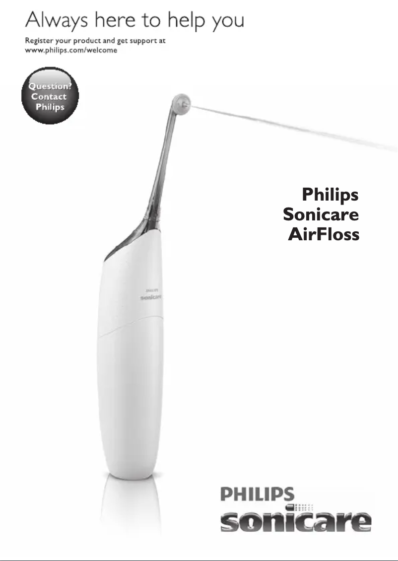 Image de la première page du manuel de l'appareil Sonicare Airfloss HX8243