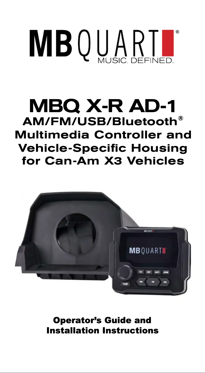 Page n°1 - Manuel utilisateur MB Quart MBQX-RAD-1