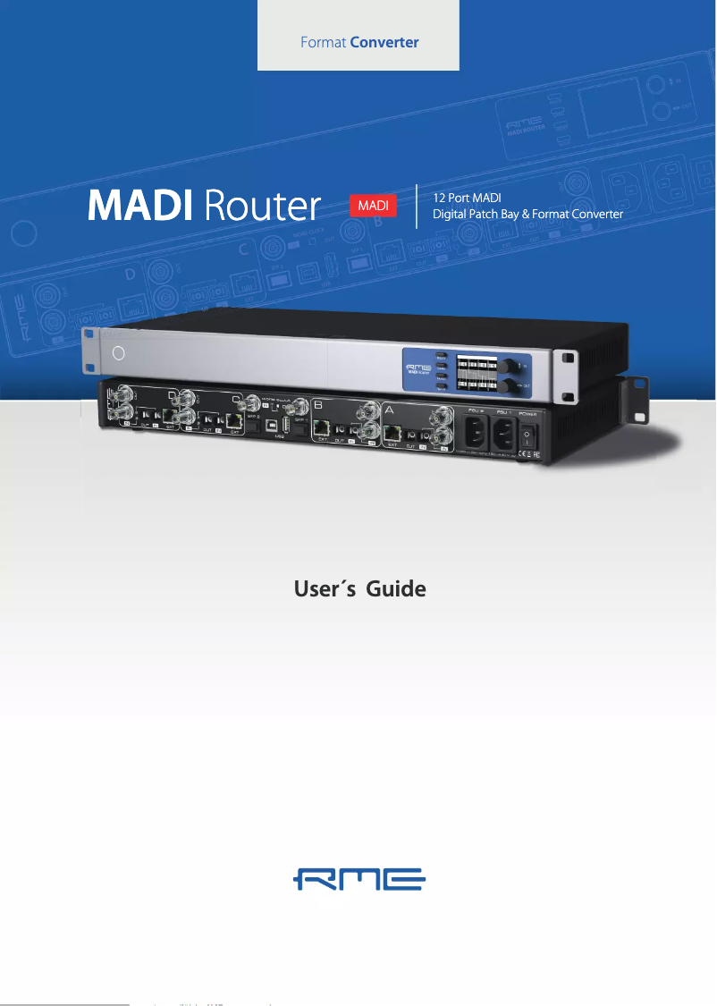 Page 1 de la notice Manuel utilisateur RME MADI Router