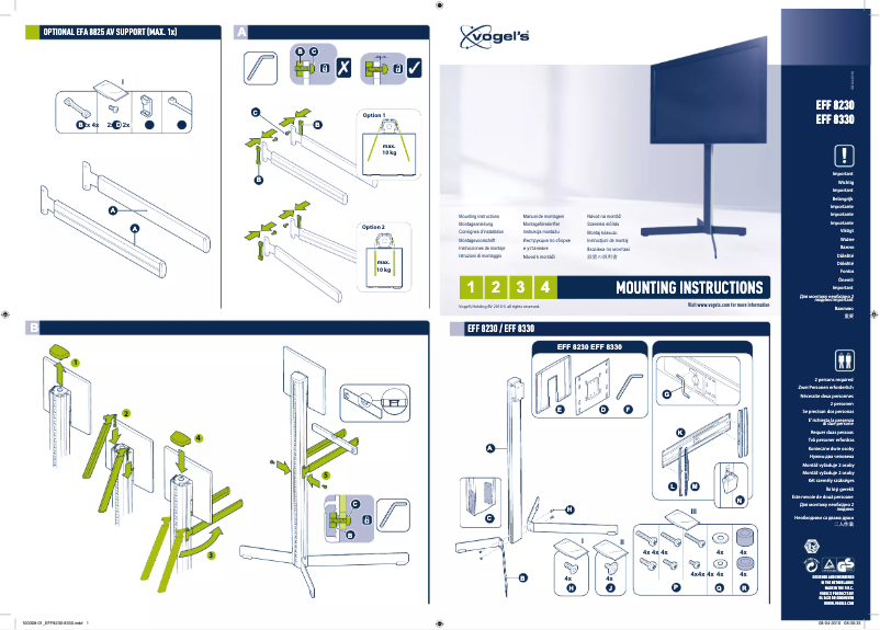 Page n°1 - Manuel utilisateur Vogel's EFF 8230