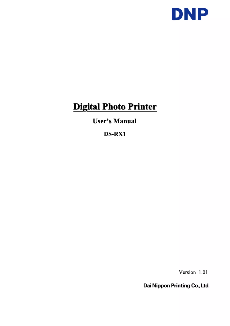 Image de la première page du manuel de l'appareil DS-RX1