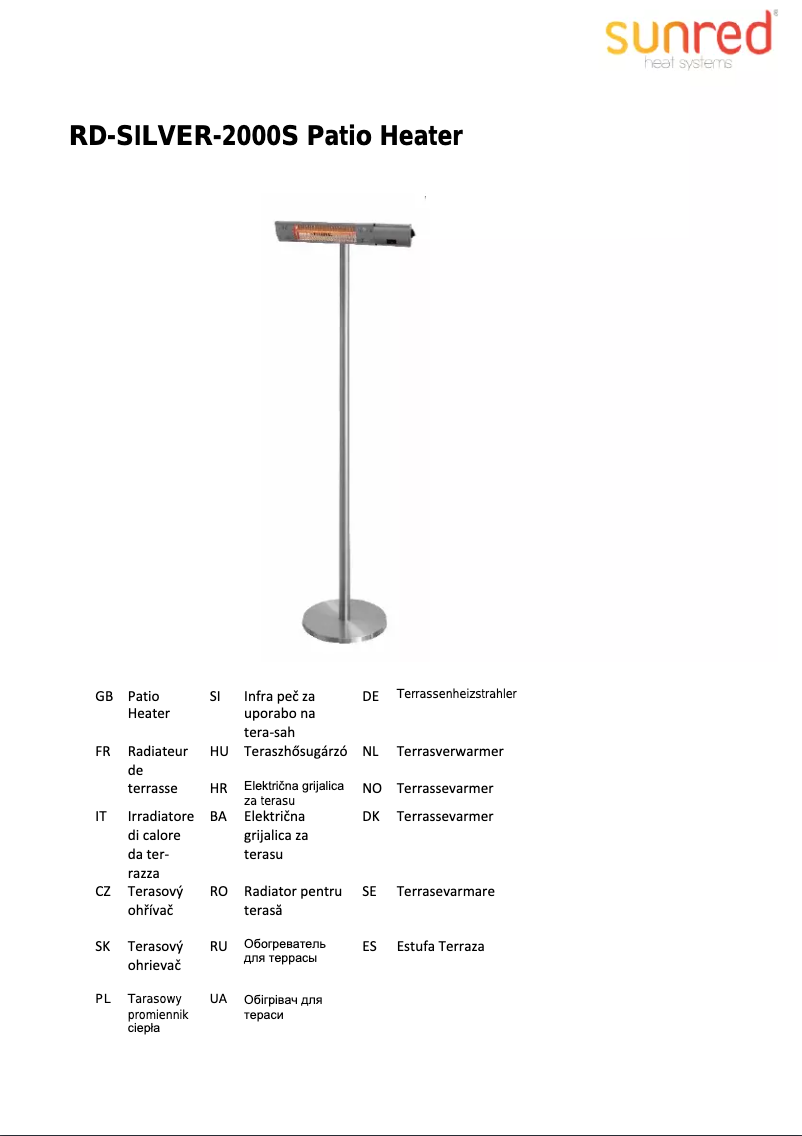 Page n°1 - Manuel utilisateur SunRed Silver 2000