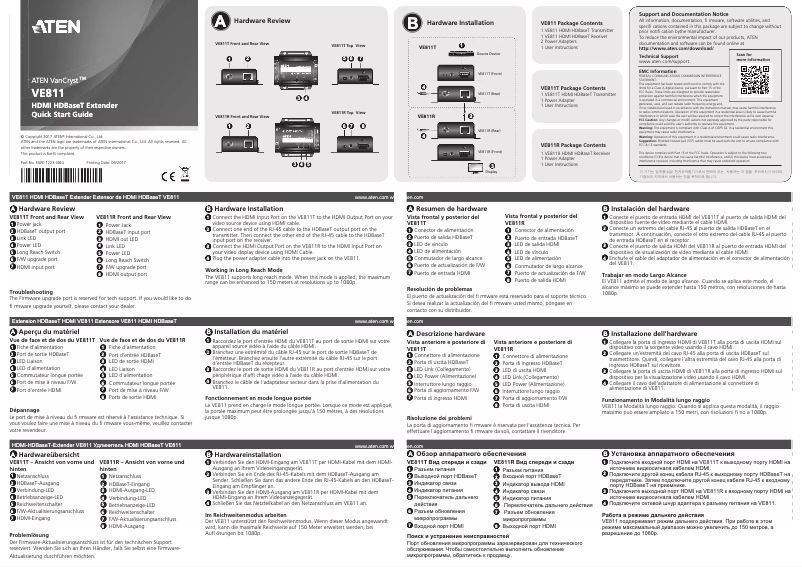 Page 1 of the manual User Manual ATen VE811R