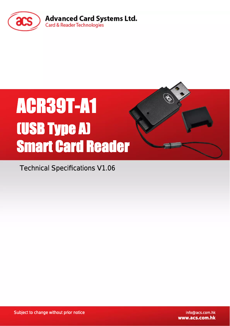 Image de la première page du manuel de l'appareil ACR39T-A1