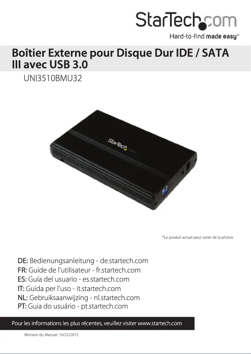 Page 1 de la notice Manuel utilisateur StarTech.com UNI3510BMU32