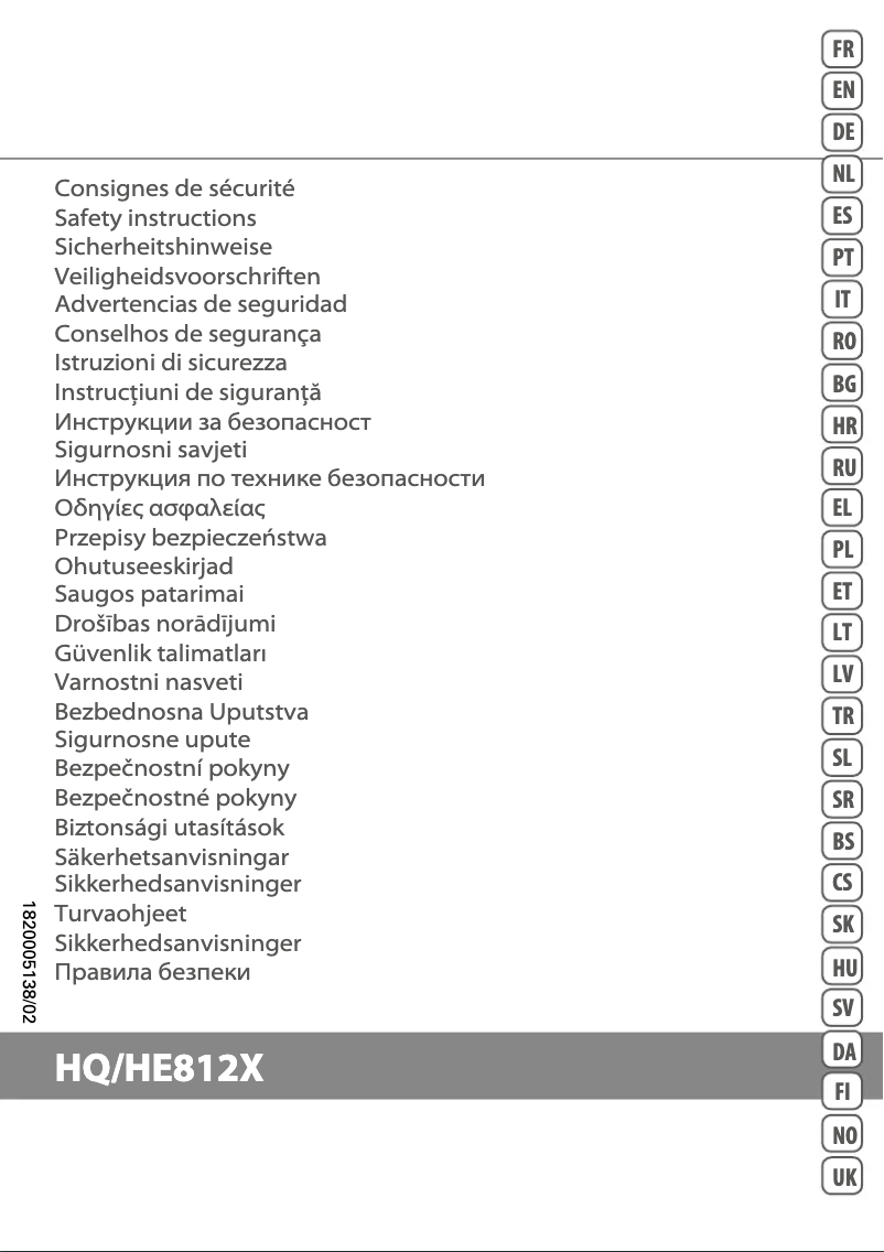 Page 1 de la notice Instructions de sécurité Rowenta Silent Comfort HQ8120