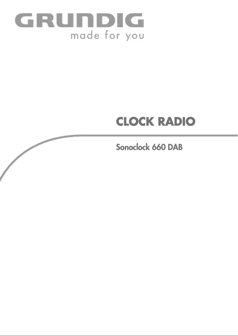 Page n°1 - Manuel utilisateur Grundig Sonoclock 660 DAB
