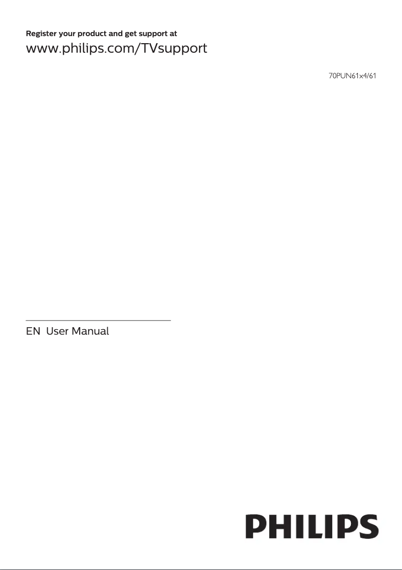 Page 1 de la notice Manuel utilisateur Philips 70PUN6174