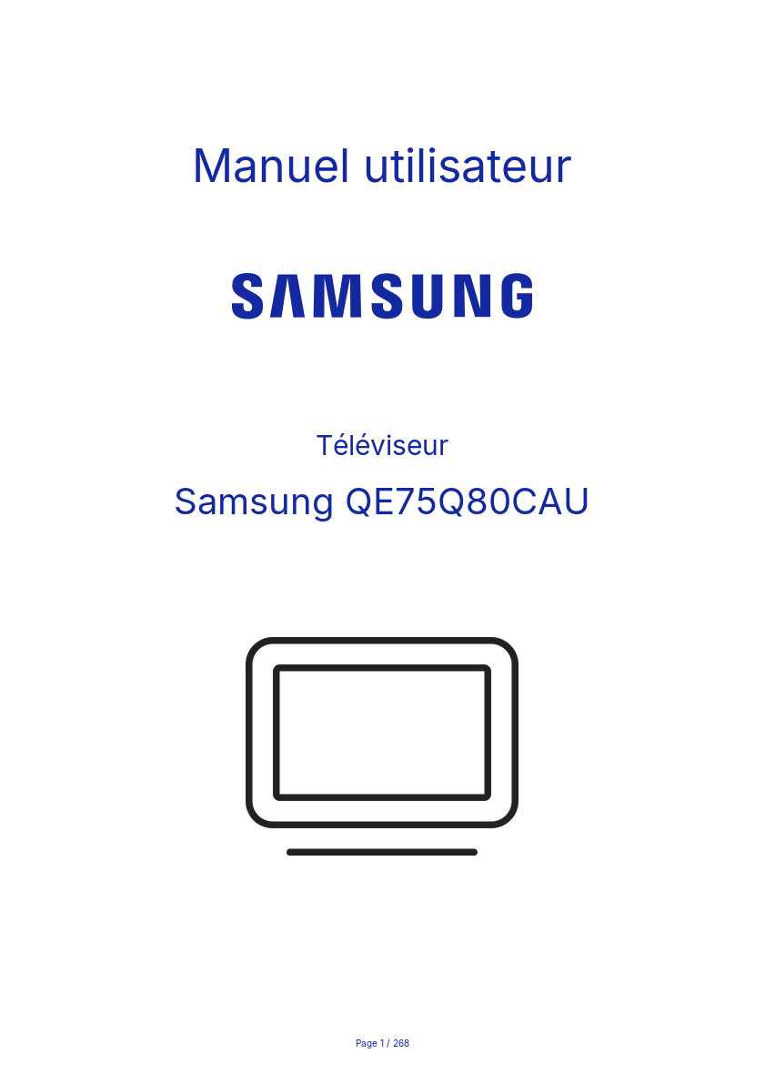 Image de la première page du manuel de l'appareil QE75Q80CAU