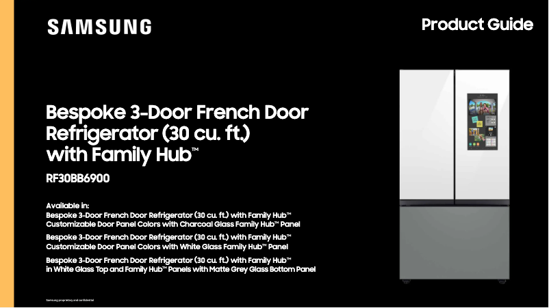 Image de la première page du manuel de l'appareil RF30BB6900AC