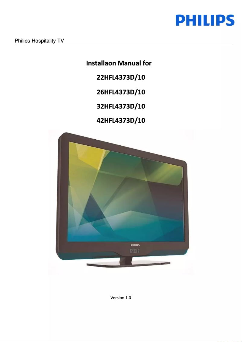 Page 1 de la notice Guide d'installation Philips 42HFL4373D