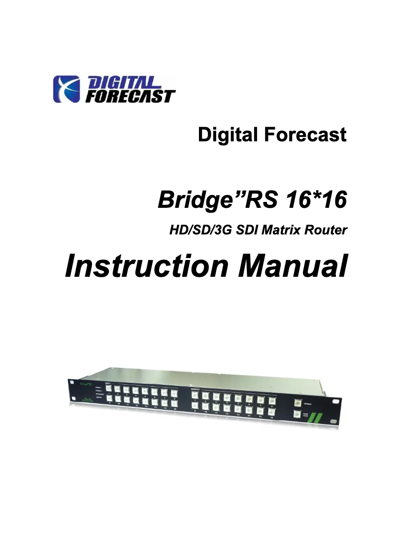 Page n°1 - Manuel utilisateur Digital Forecast RS 16*16
