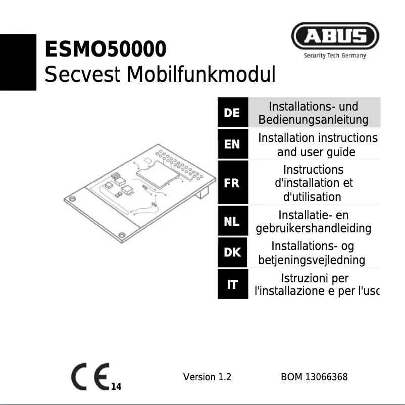 Imagen de la primera página del manual del dispositivo ESMO50000
