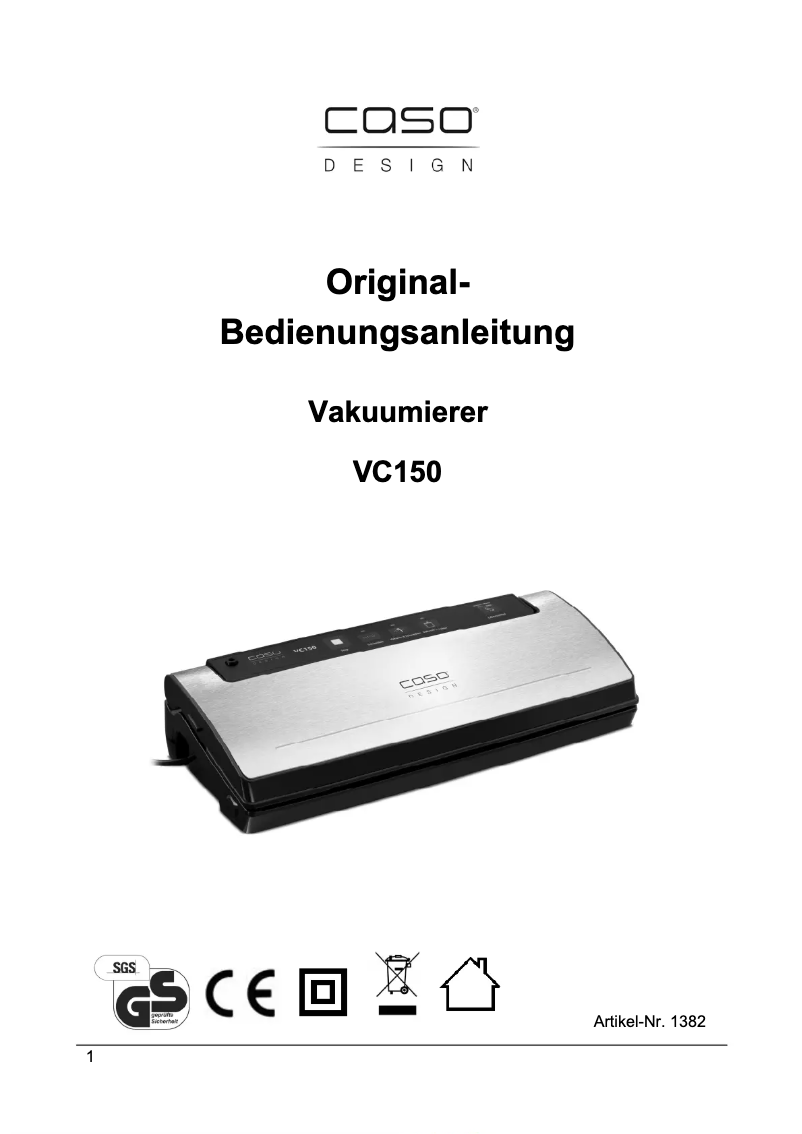 Image de la première page du manuel de l'appareil VC150