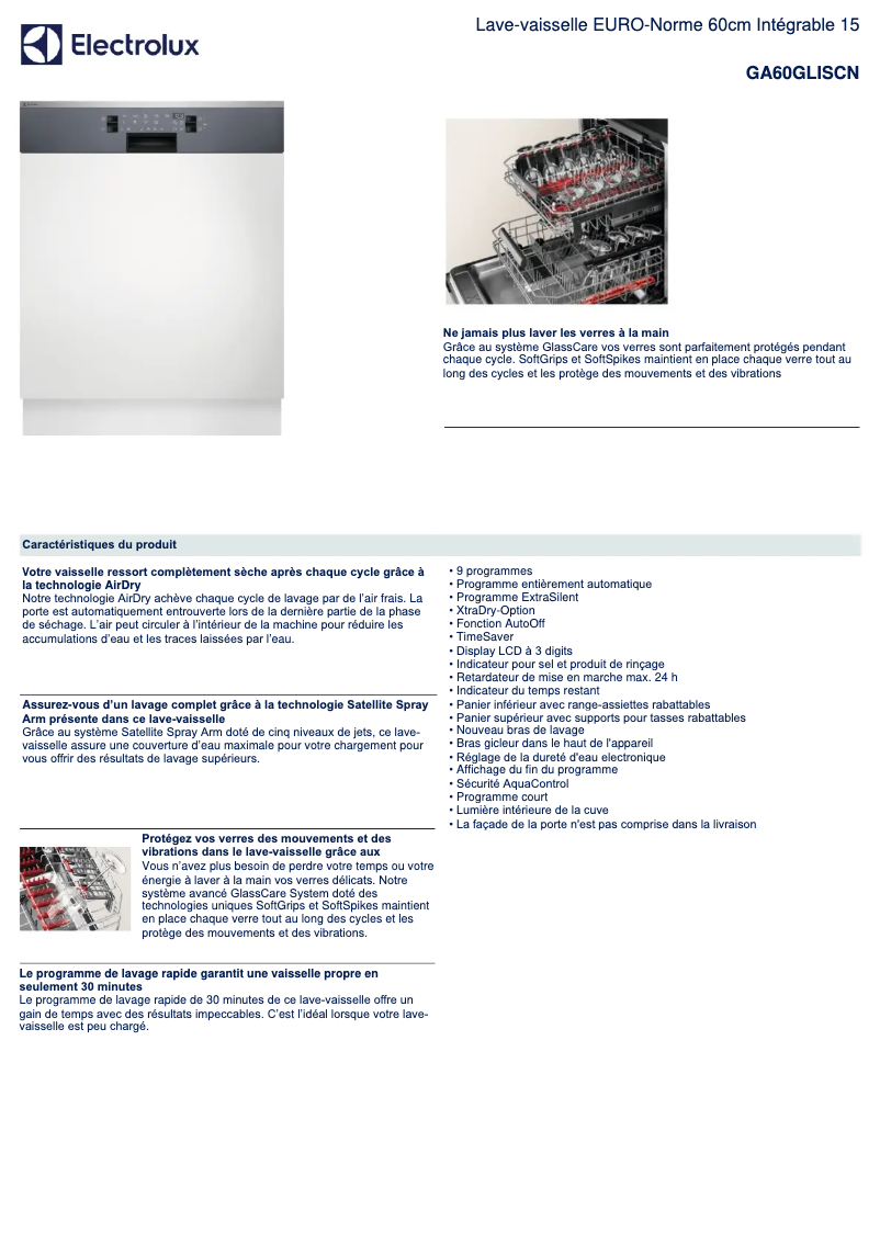 Image de la première page du manuel de l'appareil GA60GLISCN