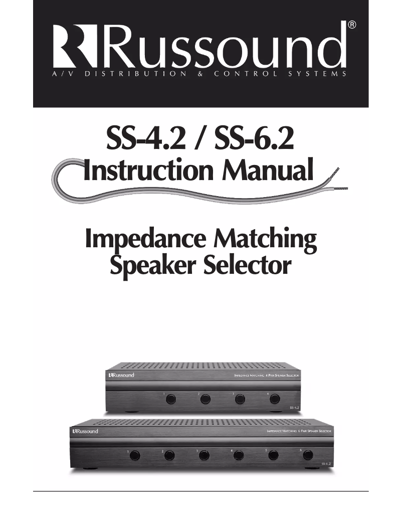Page n°1 - Manuel utilisateur Russound SS-4.2