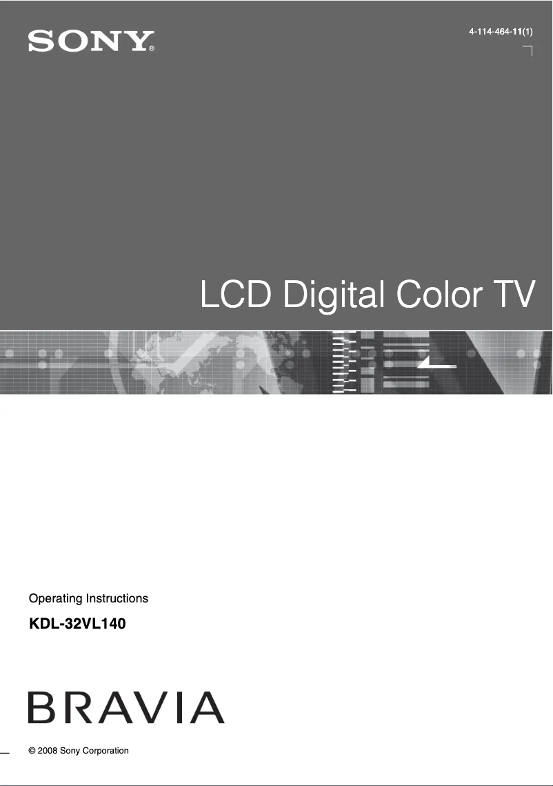 Image de la première page du manuel de l'appareil Bravia KDL-32VL140