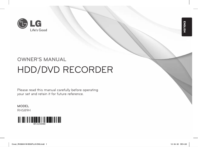 Page 1 de la notice Manuel utilisateur LG RH589H-W