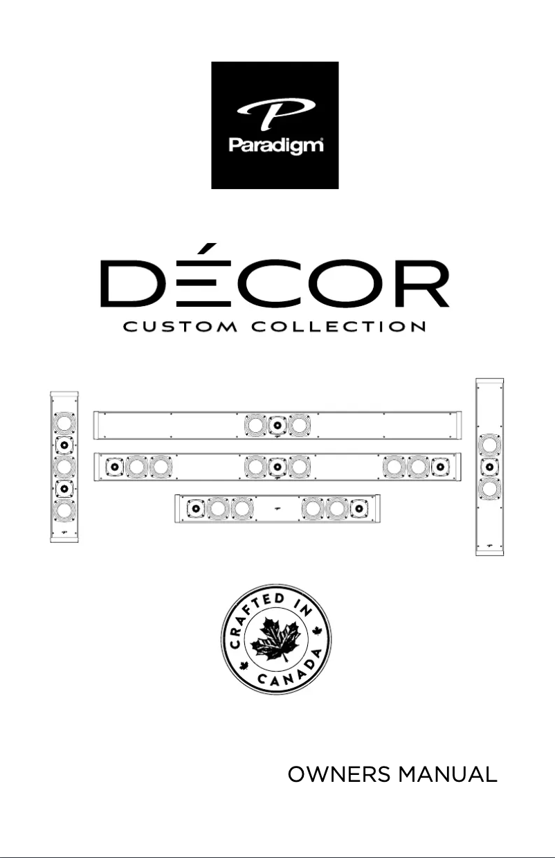 Page n°1 - Manuel utilisateur Paradigm Décor 1S