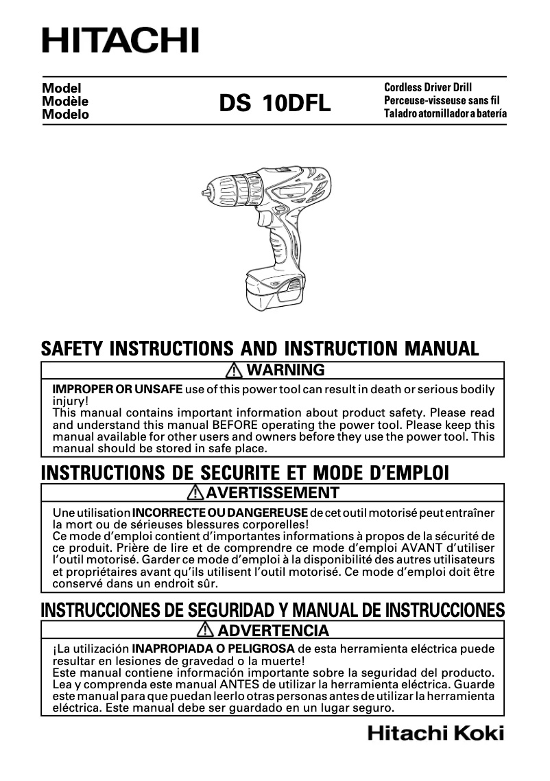 Image de la première page du manuel de l'appareil DS 10DFL