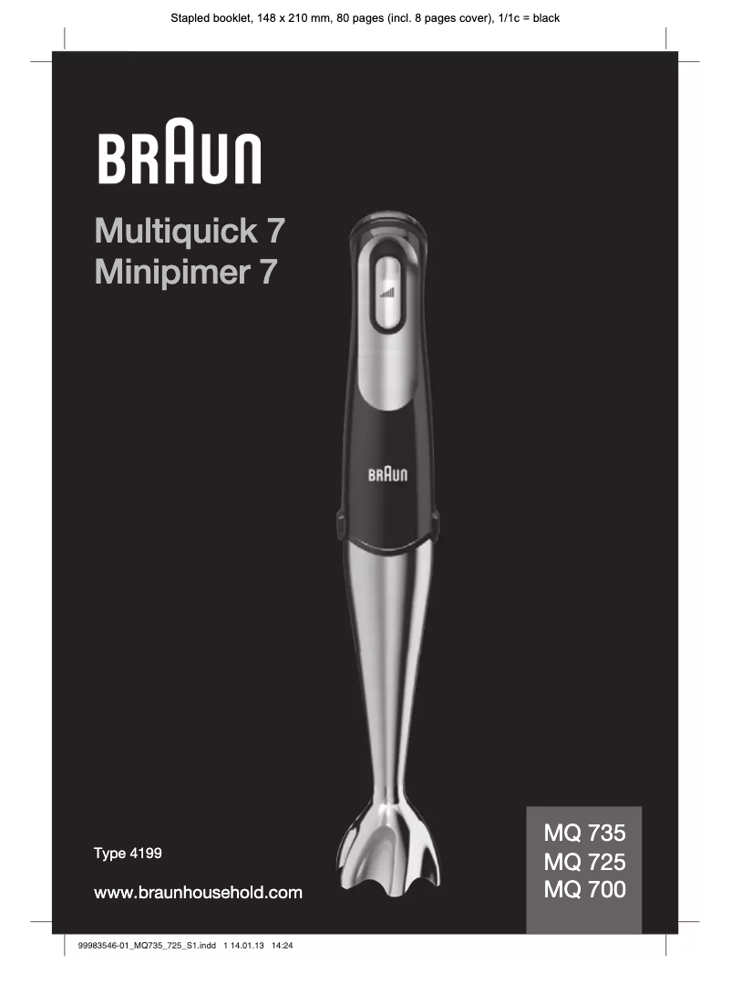 Page n°1 - Manuel utilisateur Braun Multiquick 7 MQ700 Soup