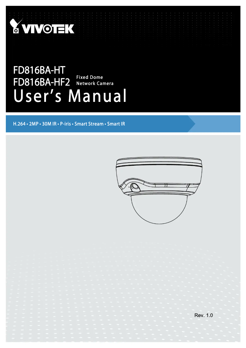 Page 1 de la notice Manuel utilisateur Vivotek FD816BA-HT