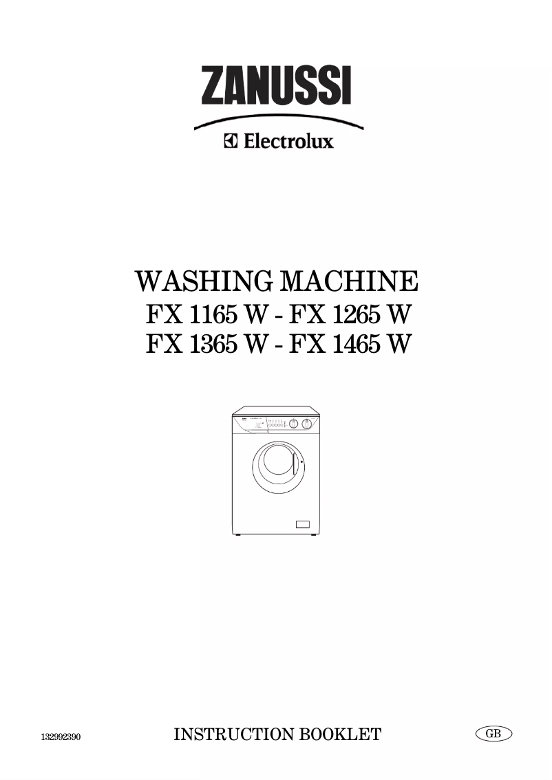 Page 1 de la notice Manuel utilisateur Zanussi-Electrolux FX 1165 W