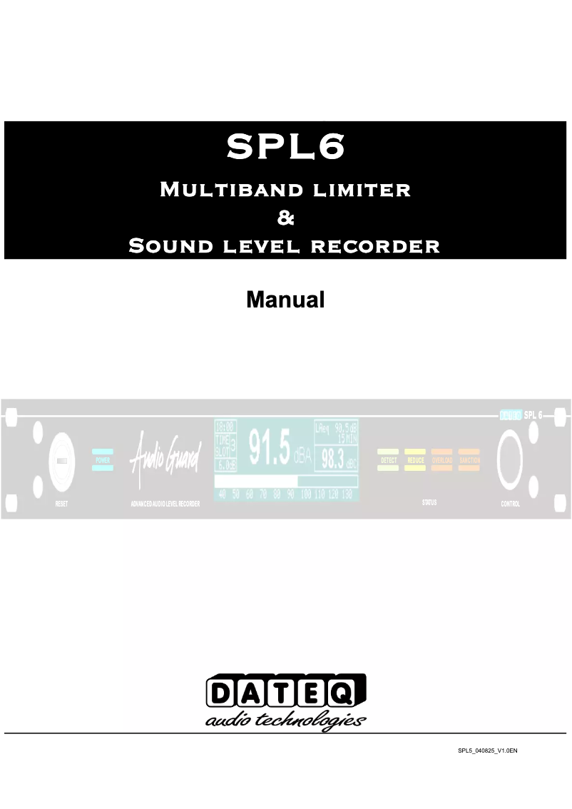 Page 1 de la notice Manuel utilisateur Dateq SPL-6