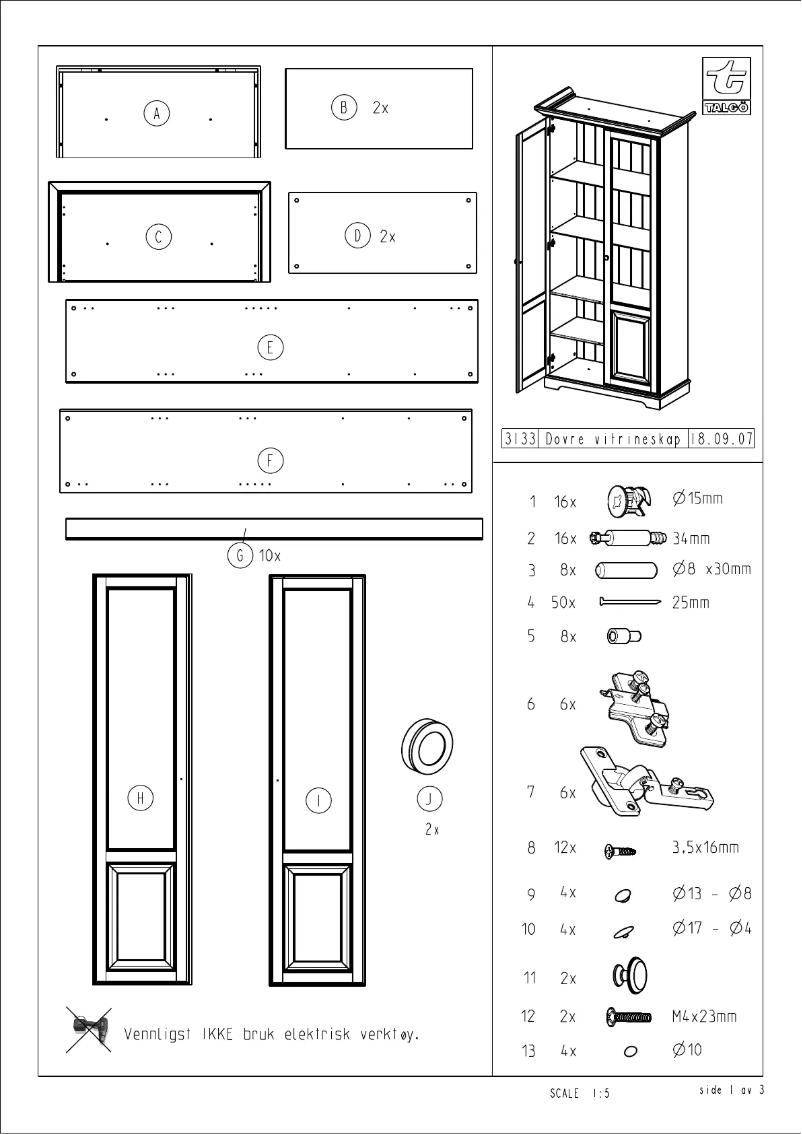 Page 1 de la notice Manuel utilisateur Talgø Dovre