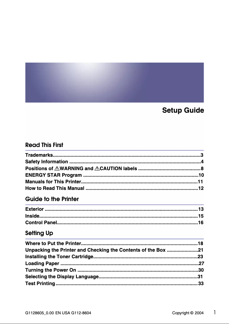 Image de la première page du manuel de l'appareil Aficio AP410N