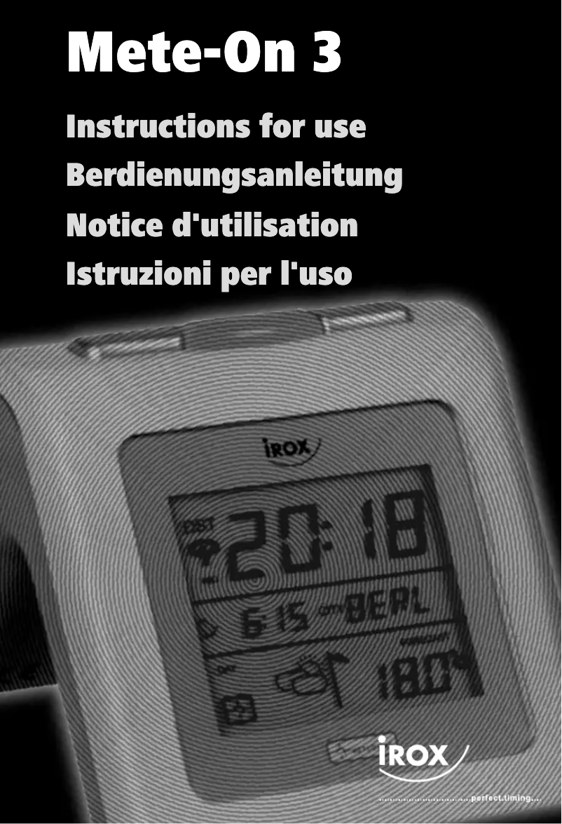 Page 1 de la notice Manuel utilisateur Irox Mete-On 3