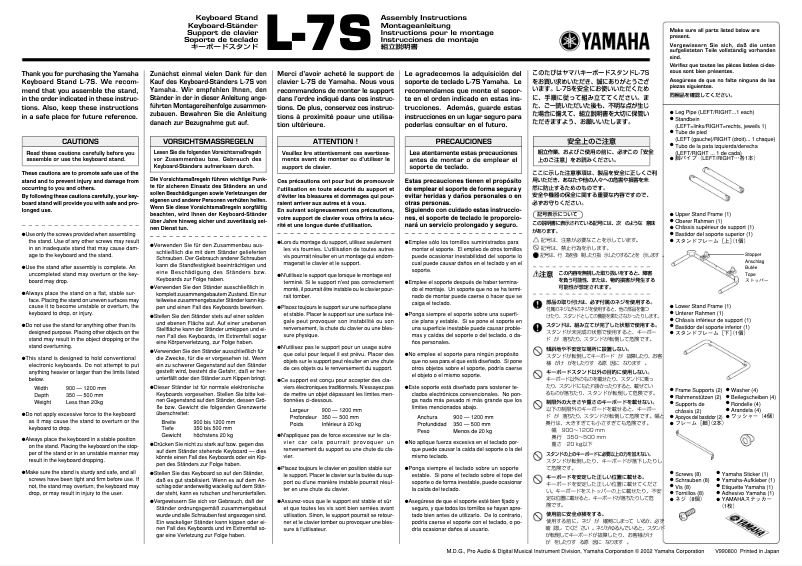 Page n°1 - Manuel utilisateur Yamaha L-7S