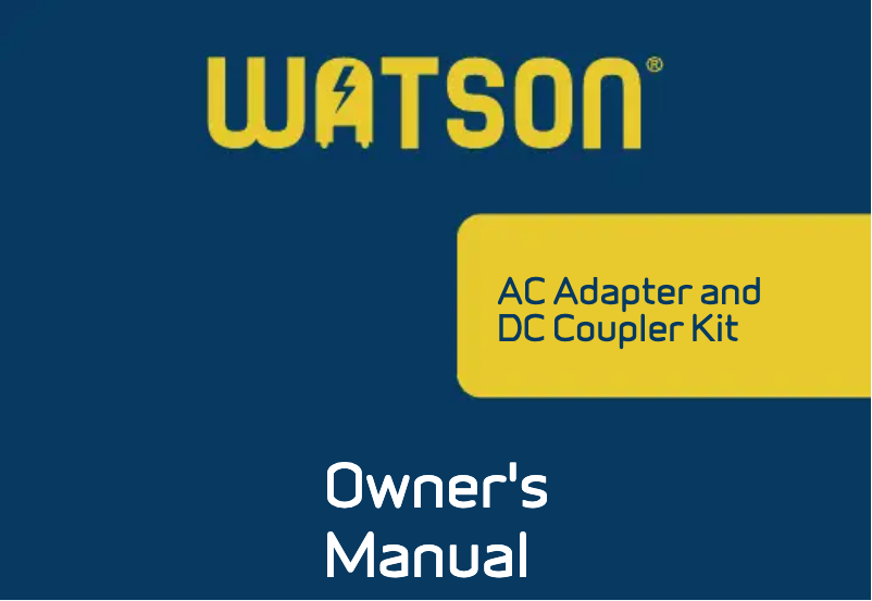 Page n°1 - Manuel utilisateur Watson CBA-C3