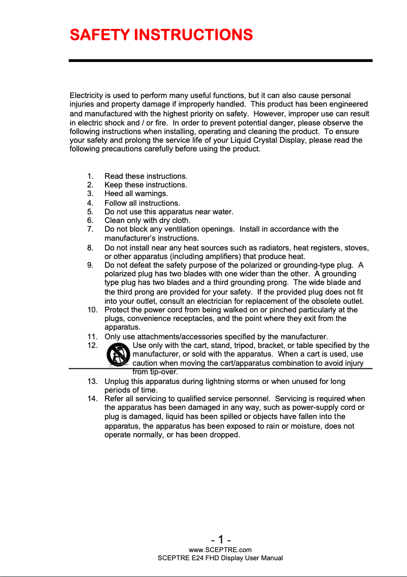 Image de la première page du manuel de l'appareil E248W-19203RS