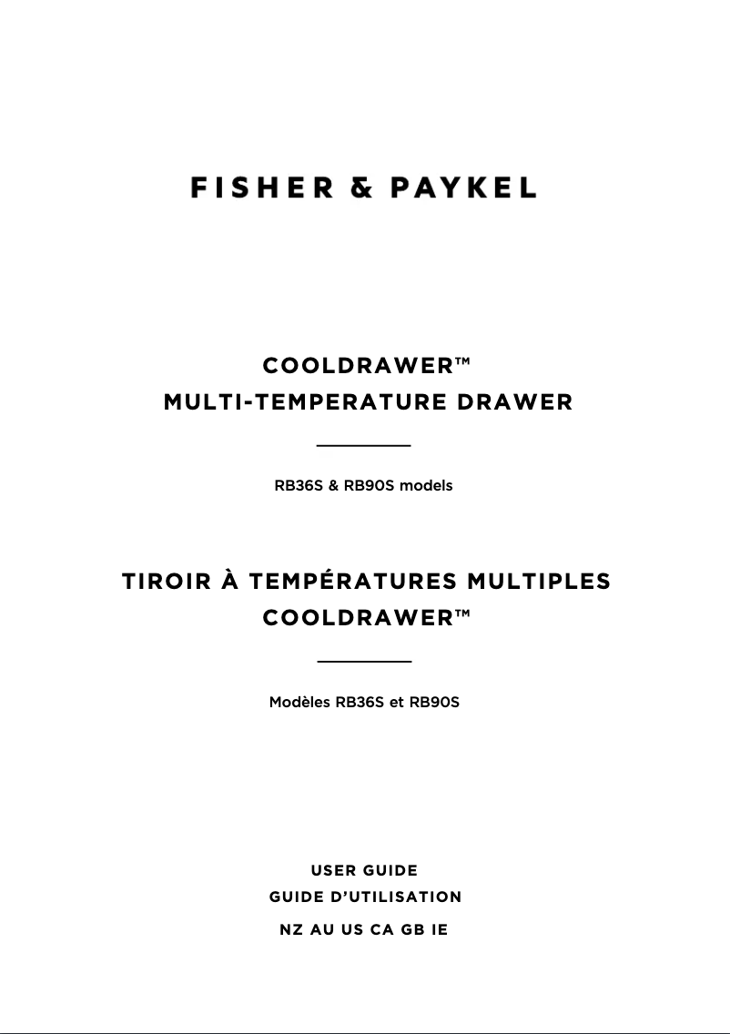 Page n°1 - Manuel utilisateur Fisher & Paykel RB36S25MKIWN1