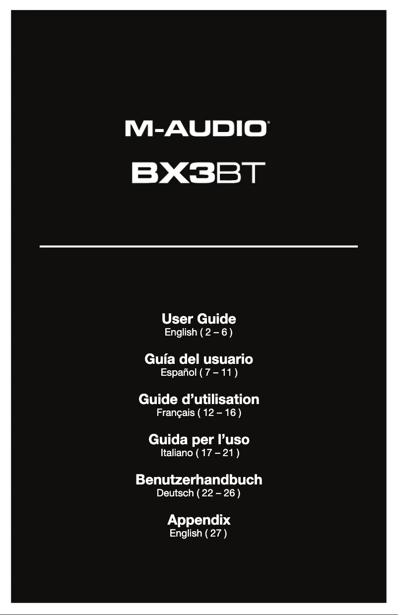 Page n°1 - Manuel utilisateur M-Audio BX3 BT